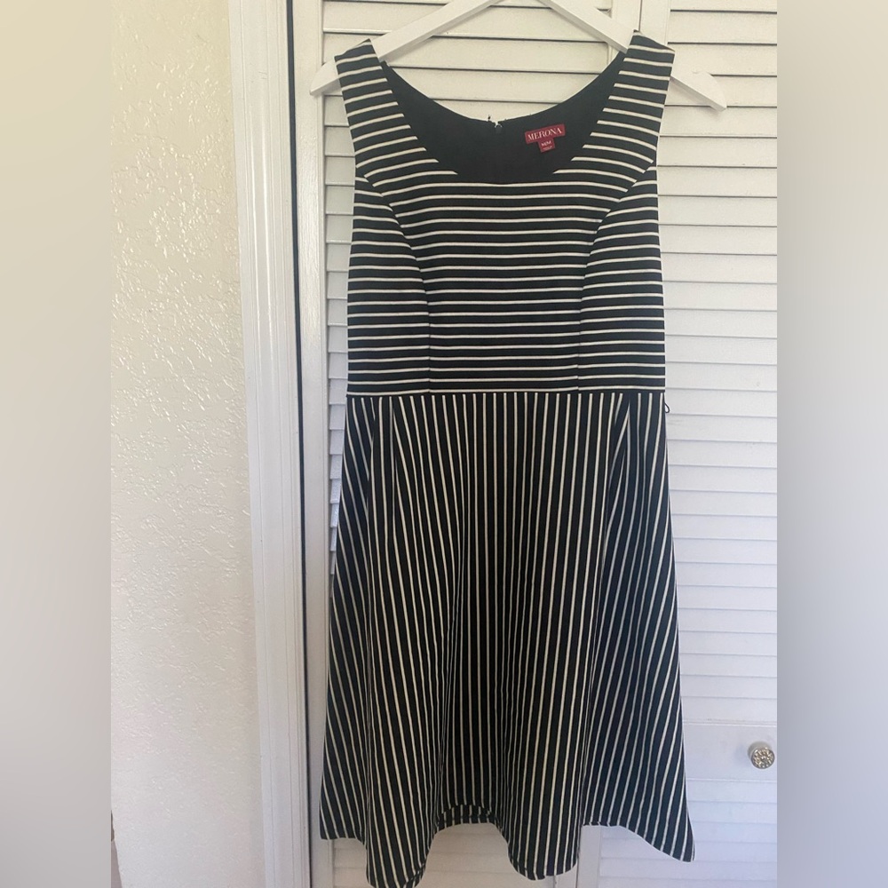 Merona  Black and White Striped Dress size M
